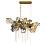 Люстра подвесная с 22-мя гранёными стеклянными плафонами с вертикальными подвесками Gilded Mirage  варинант исполнения - 2 | Loft Concept в Перми