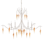 Люстра белая фактурная с подвесками из ракушек Study of Grace варинант исполнения - 3 | Loft Concept в Перми