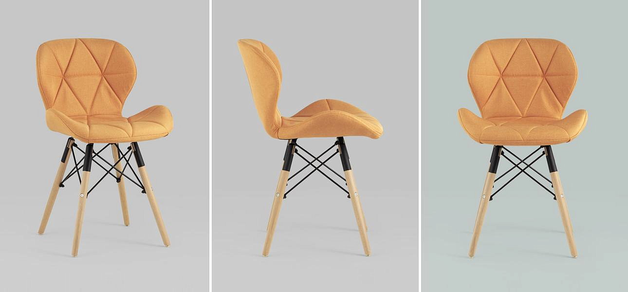 Стул Jeroen Chair Рогожка Оранжевый Цвет Стул Jeroen Chair Рогожка Оранжевый Цвет - Loft-Concept в Перми
