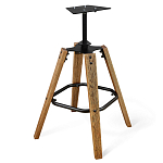 Барный стул со спинкой и подлокотниками на 4-х деревянных ножках Douglas Rhombus Коричневый Велюр варинант исполнения - 5 | Loft Concept в Перми