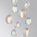 Люстра каскадная с 11-ю круглыми плафонами из рельефного стекла Disc Light варинант исполнения - 3 | Loft Concept в Перми