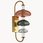 Бра с плафоном из разноцветного стекла Glass Peonies варинант исполнения - 2 | Loft Concept в Перми