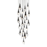 Люстра каскадная с 24-мя рельефными прозрачными плафонами в форме лепестков Glass Pod  варинант исполнения - 1 | Loft Concept в Перми
