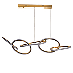 Люстра подвесная золотая в форме изогнутых колец Curved Rings варинант исполнения - 1 | Loft Concept в Перми