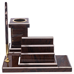 Настольный письменный набор из природного камня обсидиана с декором в виде Коня Team leader варинант исполнения - 6 | Loft Concept в Перми