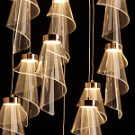 Люстра каскадная с 10-ю прозрачными плафонами Wave Line варинант исполнения - 7 | Loft Concept в Перми