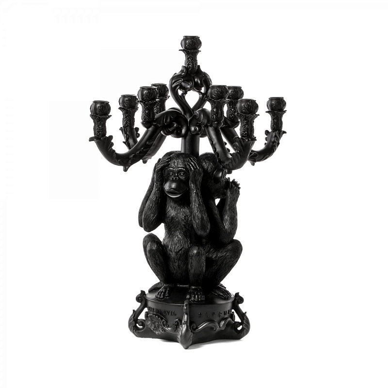 Подсвечник Seletti Giant Burlesque 3 Monkeys Black Черный в Перми | Loft Concept 