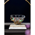 Чаша квадратная из прозрачного стекла с фигурками разноцветных птиц Eden Garden варинант исполнения - 2 | Loft Concept в Перми