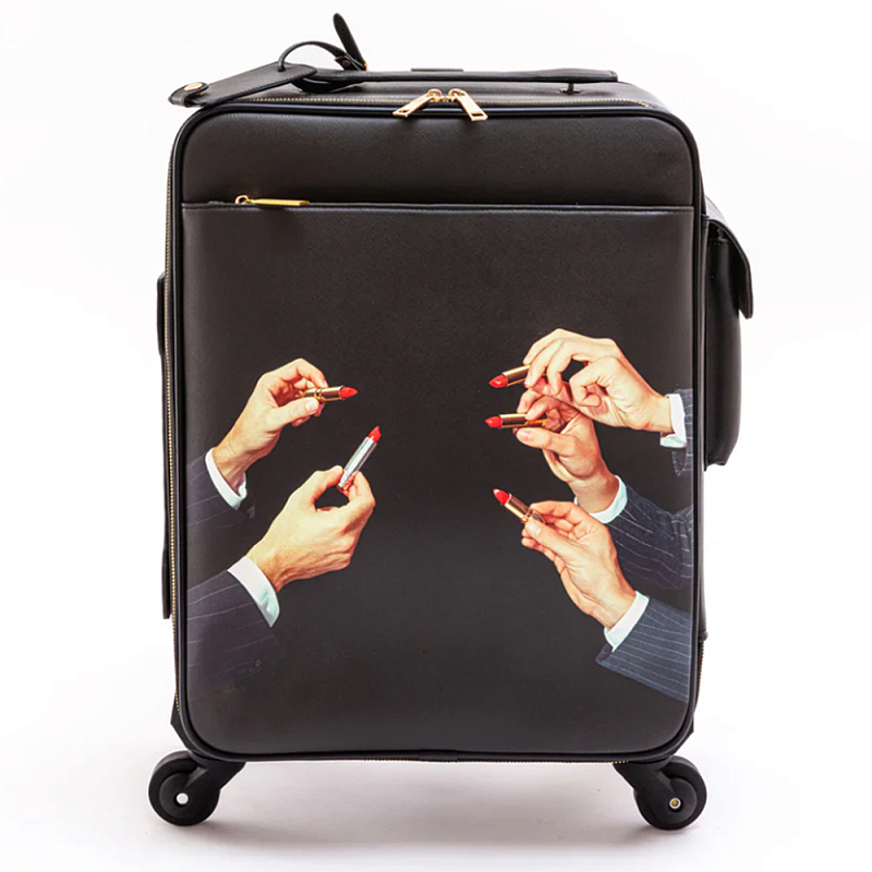 Чемодан дорожный SELETTI Travel Kit Trolley Lipstick Black Черный Мульти в Перми | Loft Concept 