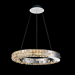 Люстра серебряная в форме кольца с мозаичным хрустальным оформлением Sparks of Crystal варинант исполнения - 1 | Loft Concept в Перми