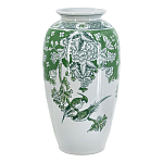 Ваза высокая с зелеными цветочными и птичьими мотивами Vase Inspired by Nature варинант исполнения - 1 | Loft Concept в Перми