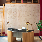 Обои с вышивкой ручной работы Glyph Original colourway on wool sateen варинант исполнения - 1 | Loft Concept в Перми