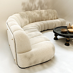 Диван Limoges полукруглой формы с обивкой букле молочного цвета варинант исполнения - 3 | Loft Concept в Перми