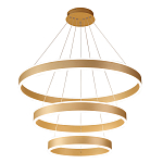 Люстра подвесная светодиодная с тремя золотистыми кольцами Ring Horizontal варинант исполнения - 1 | Loft Concept в Перми