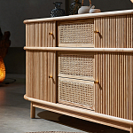 Дизайнерский комод овальный с фактурным фасадом и вставками из плетеных элементов Ambar варинант исполнения - 3 | Loft Concept в Перми