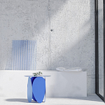 Matis журнальный столик красный из металла и кожи варинант исполнения - 1 | Loft Concept в Перми