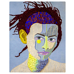 Картина с вышивкой Портрет wall panel People with the yellow ear 2 варинант исполнения - 3 | Loft Concept в Перми