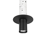 Подвесной светильник с узким цилиндрическим плафоном и черным металлическим декором Concrete Pipe варинант исполнения - 12 | Loft Concept в Перми