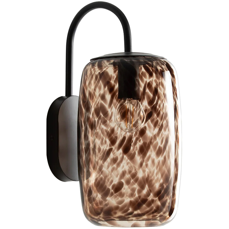 Бра с плафоном из янтарного стекла Amber Olmos Wall Lamp Черный Коричневый Прозрачное Стекло Бра с плафоном из янтарного стекла Amber Olmos Wall Lamp Черный Коричневый Прозрачное Стекло в Перми | Loft Concept