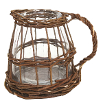 Кашпо стеклянное в плетёной корзине Mistress варинант исполнения - 1 | Loft Concept в Перми