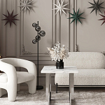 Кресло дизайнерское для лаунж зоны жемчужного цвета Pearl Lounge варинант исполнения - 3 | Loft Concept в Перми