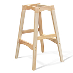 Барный стул со спинкой на 4-х деревянных ножках Голубой Велюр Ava Charm варинант исполнения - 3 | Loft Concept в Перми