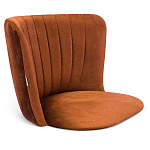 Барный стул со спинкой на 4-х деревянных ножках Оранжевый Велюр Ava Charm варинант исполнения - 3 | Loft Concept в Перми