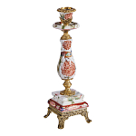 Подсвечник с цветочной росписью из фарфора с бронзовыми элементами Eden Garden варинант исполнения - 1 | Loft Concept в Перми