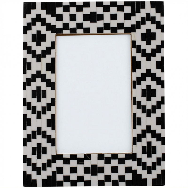 Фоторамка кость Black&white Indian Bone Inlay photo frame Черно-белый в Перми | Loft Concept 