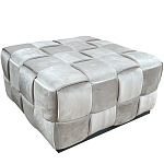 Пуф плетеный велюровый светло-бежевый  Soft Wicker Pouf варинант исполнения - 1 | Loft Concept в Перми