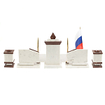 Настольный письменный набор из мрамора и лемезита с гербом и флагом России Marble Accessory варинант исполнения - 6 | Loft Concept в Перми