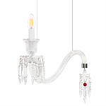 Подвесной светильник стеклянный в виде канделябра Curved Glass Chandelier варинант исполнения - 3 | Loft Concept в Перми