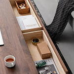 Кофейный стол из массива дерева с выдвижными ящиками Coffee Walnut Table варинант исполнения - 7 | Loft Concept в Перми