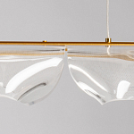 Люстра линейная с 3-мя белыми волнистыми плафонами Wave Line варинант исполнения - 9 | Loft Concept в Перми