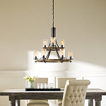 Люстра с цилиндрическим плафонами из толстого волнистого стекла в индустриальном стиле Feiss варинант исполнения - 7 | Loft Concept в Перми