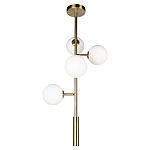 Люстра на штанге с 4-мя белыми шарообразными плафонами Bubble Chandelier варинант исполнения - 2 | Loft Concept в Перми