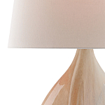 Настольная лампа на прозрачным основании с тканевым конусообразным абажуром Cream варинант исполнения - 1 | Loft Concept в Перми