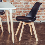 Стул с основой из пластика и мягким сиденьем Arvika Black варинант исполнения - 9 | Loft Concept в Перми