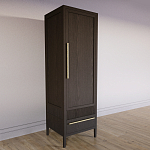 Узкий Шкаф Primo с 2 выдвижными ящиками Темный орех варинант исполнения - 3 | Loft Concept в Перми