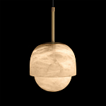 Подвесной светильник из белого алебастра Cryptocrystalline Stone варинант исполнения - 6 | Loft Concept в Перми