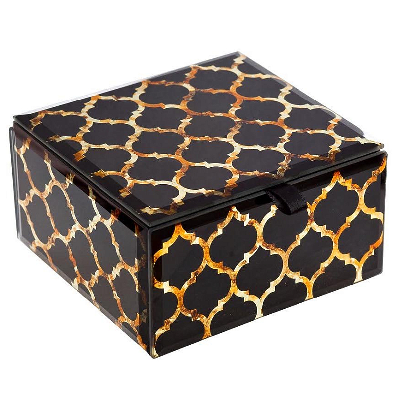 Шкатулка Oriental Rhombuses Cube Черный Шкатулка Oriental Rhombuses Cube Черный в Перми | Loft Concept