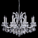 Люстра подвесная с 8-ю лампочками и прозрачными хрустальными подвесками на хромированном основании Crystal lamps варинант исполнения - 1 | Loft Concept в Перми