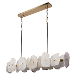 Люстра подвесная линейная с текстурированными мраморными элементами Marble square варинант исполнения - 3 | Loft Concept в Перми