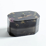 Шкатулка из эпоксидной смолы с цветами черная Epoxy Resin Box Black варинант исполнения - 4 | Loft Concept в Перми