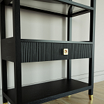 Стеллаж Elsa Dreams Black со стеклянными полками и ящиком варинант исполнения - 2 | Loft Concept в Перми