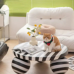 Дизайнерский журнальный стол круглый в чёрно-белую полоску Mypel варинант исполнения - 3 | Loft Concept в Перми