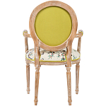 Полукресло из массива бука бежевое с изображением птиц и цветов Beige Green Chinoiserie Garden Chair варинант исполнения - 2 | Loft Concept в Перми
