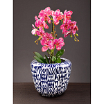 Кашпо с орнаментом в сочетании белого и синего цвета Artistic Flowerpot варинант исполнения - 4 | Loft Concept в Перми