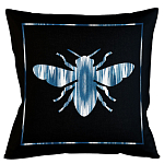 Подушка декоративная пчела с синим орнаментом Ikat Pattern варинант исполнения - 1 | Loft Concept в Перми