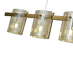 Подвесной светильник светодиодный с 5-ю цилиндрическими плафонами коньячного цвета из стекла и стали Andrea Сhandelier Сognac варинант исполнения - 2 | Loft Concept в Перми